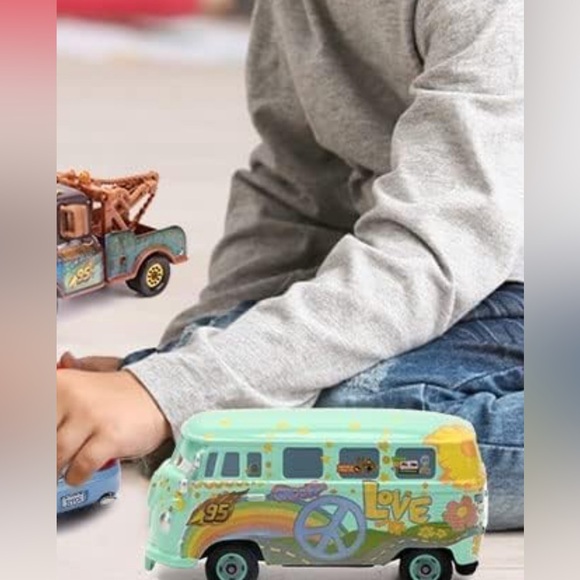 Mattel Disney Pixar Cars 3 Fillmore VW Bus Hippie Love Peace Volkswagen Van - Picture 8 of 10